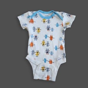 White/Blue Robot Onesie, NB